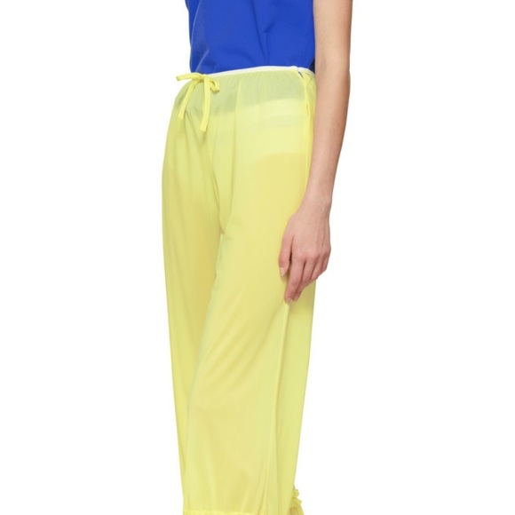 Miu Miu Yellow Ruffle Trousers - Picture 2 of 11